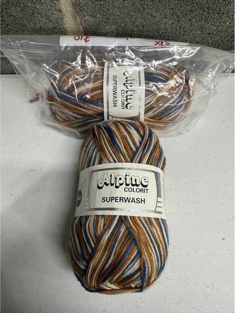 Alpine Colorit Superwash Wool/Nylon Yarn Shade 9621 - 2 Skein Lot